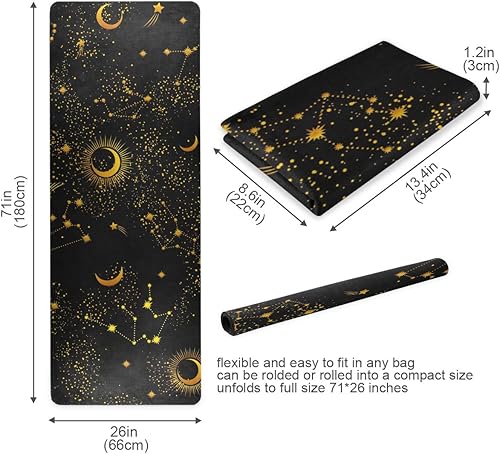 Miniatura 7 de Espacio Galaxy Constelación Yoga Mat Antideslizante Grueso Niños Eco Friendly Caucho Entrenamiento Plegable Yoga Mat Mujeres Ejercicio