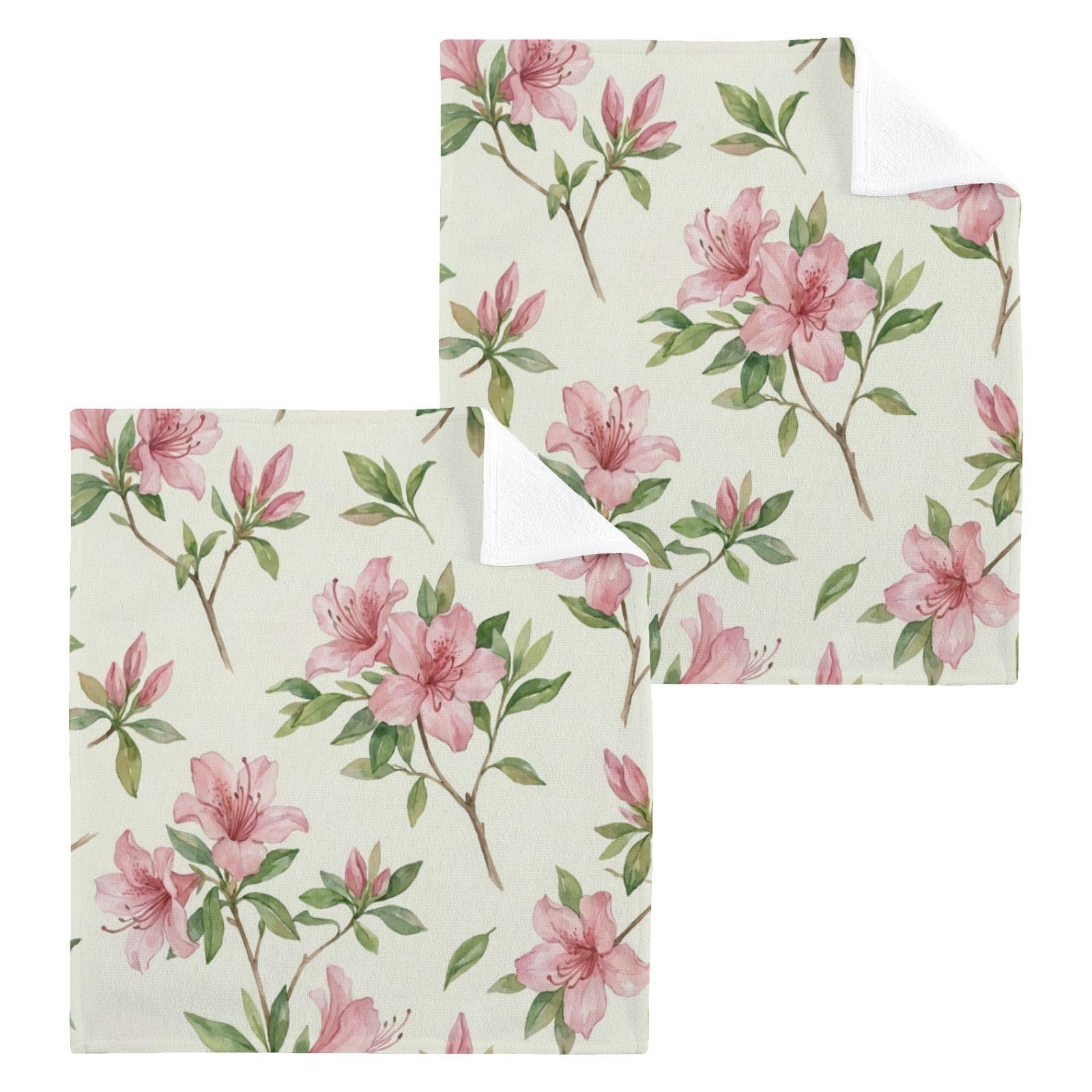 BOESI Floral Pattern 12x12in Cotton Washcloth,Face Towel