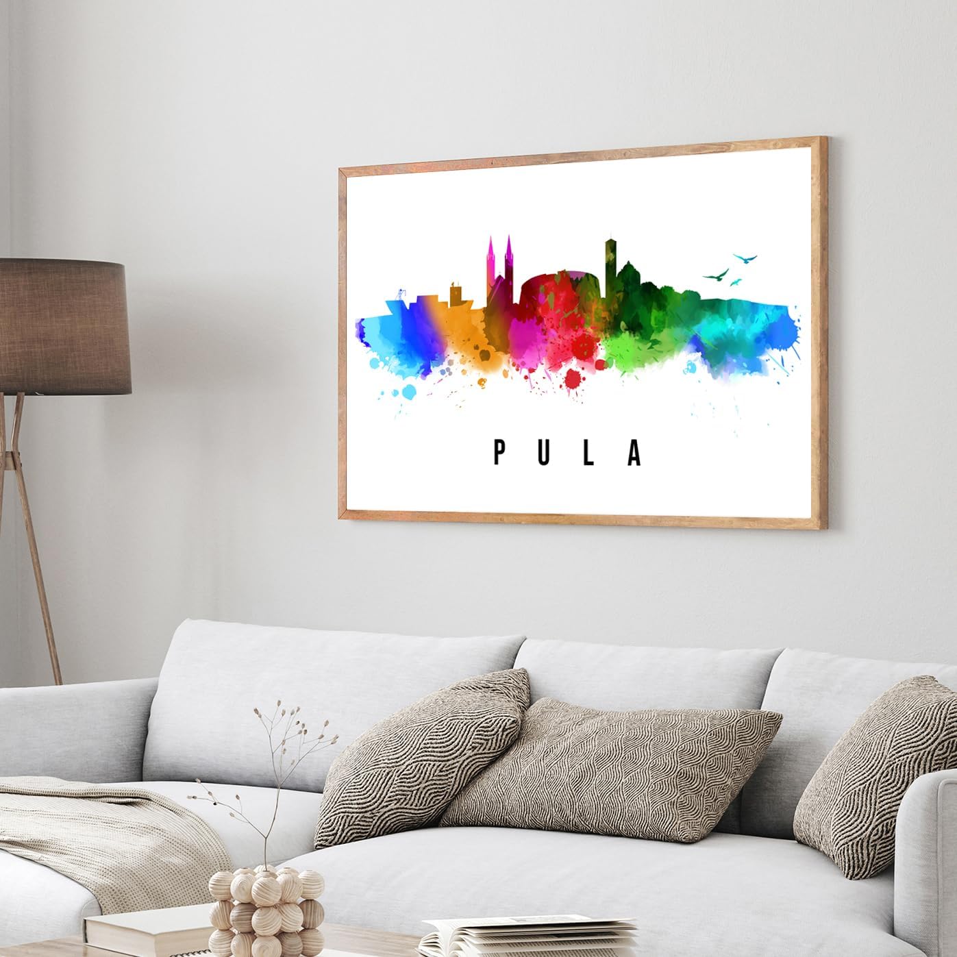 Pera Print Croatia Poster, Croatia-Pula Poster, Croatia Illustration Skyline City Poster, Modern Skyline Poster, Cityscape and Landmark Print, Home-Office Wall Art Decoration