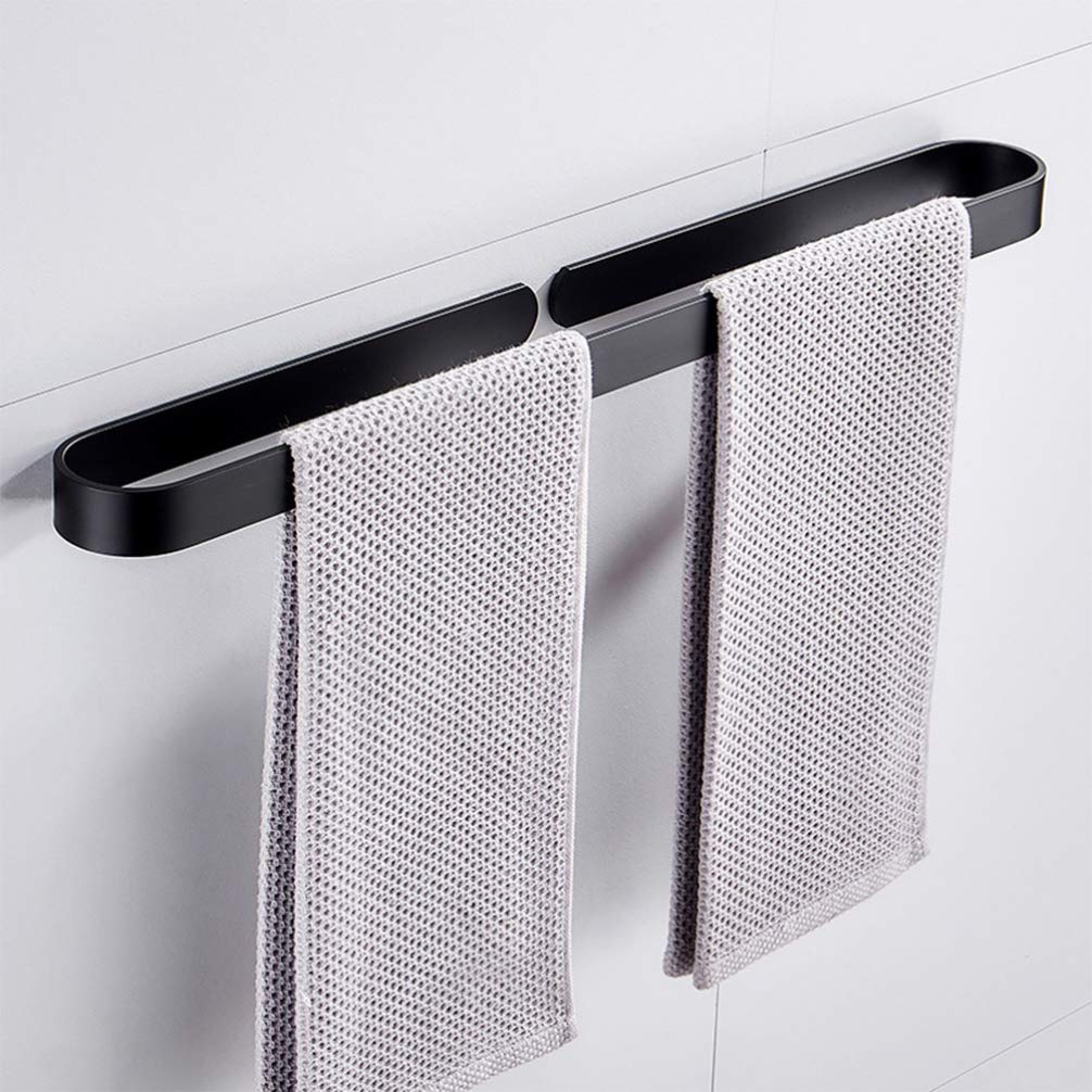 SOVORM Toallero de Acero Inoxidable con aro Negro para baño, toallero de Pared, Accesorios de baño (Negro, 40 cm) Toallero de Pared (Negro, 30 x 7 cm) The New