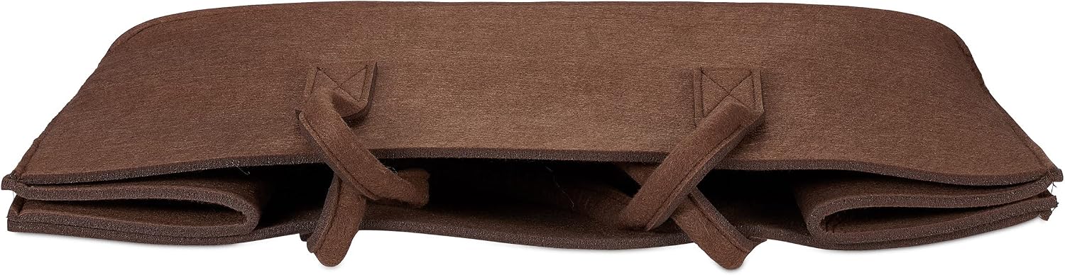 Relaxdays 4 Pcs Felt Baskets, Indoor Storage Baskets, Storage Bags such as Log Basket, Newspaper Basket, Toy Storage, Brown