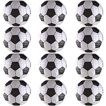 12Pcs 10 Inch Soccer Paper Lanterns Decorative Soccer Ball Hanging Round Paper Lanterns Lamp for Birthday Party Decoration Home Decor & World Cup 2026