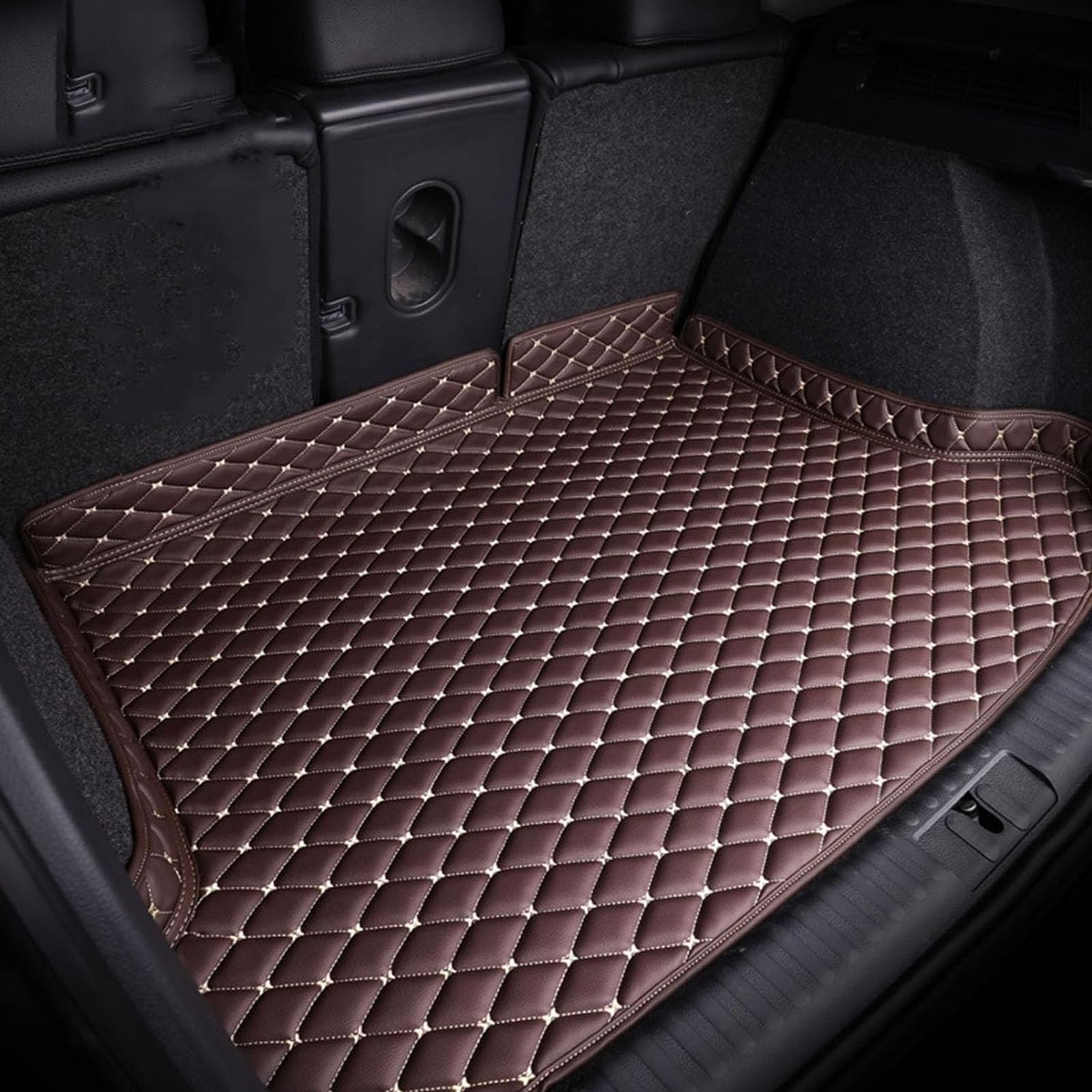 Skórzana mata do bagażnika samochodowego do Lexus NX 300h 2014-2024, pokrowiec na bagaż ochraniacz na bagażnik pokrowiec na tacę akcesoria,D/brązowy