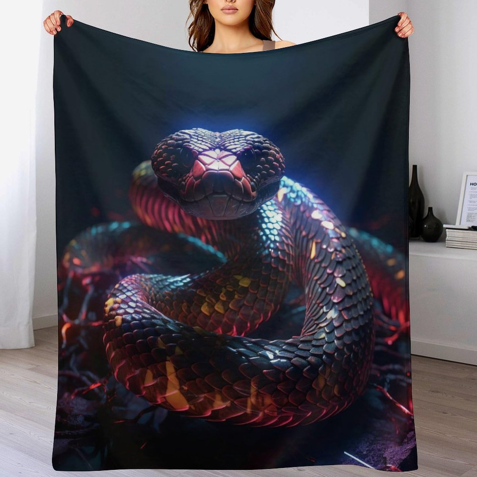 Couverture serpent douce contre le frisson hivernal sur votre canapé de séjour