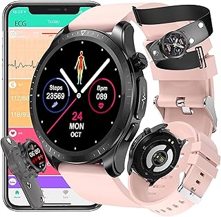 QIAOMI ECG Smart Watch Blood Sugar,smart Watch Blood Sugar Monitor,fitness Tarcker With ECG PPG Heart Rate Blood Pressure Blood Oxygen Temperature Sleep Mornitor,activity Tracker,F