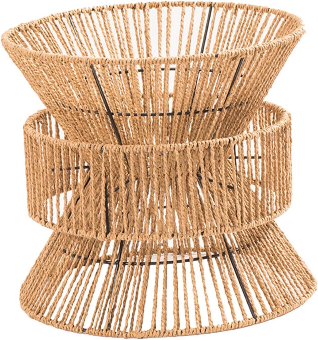 ARTIBETTER Hemp Rope Retro Lampshade Decorative Ceiling Light for Living Rustic Pendant Lampshade Boho Ceiling Lighting Fixture