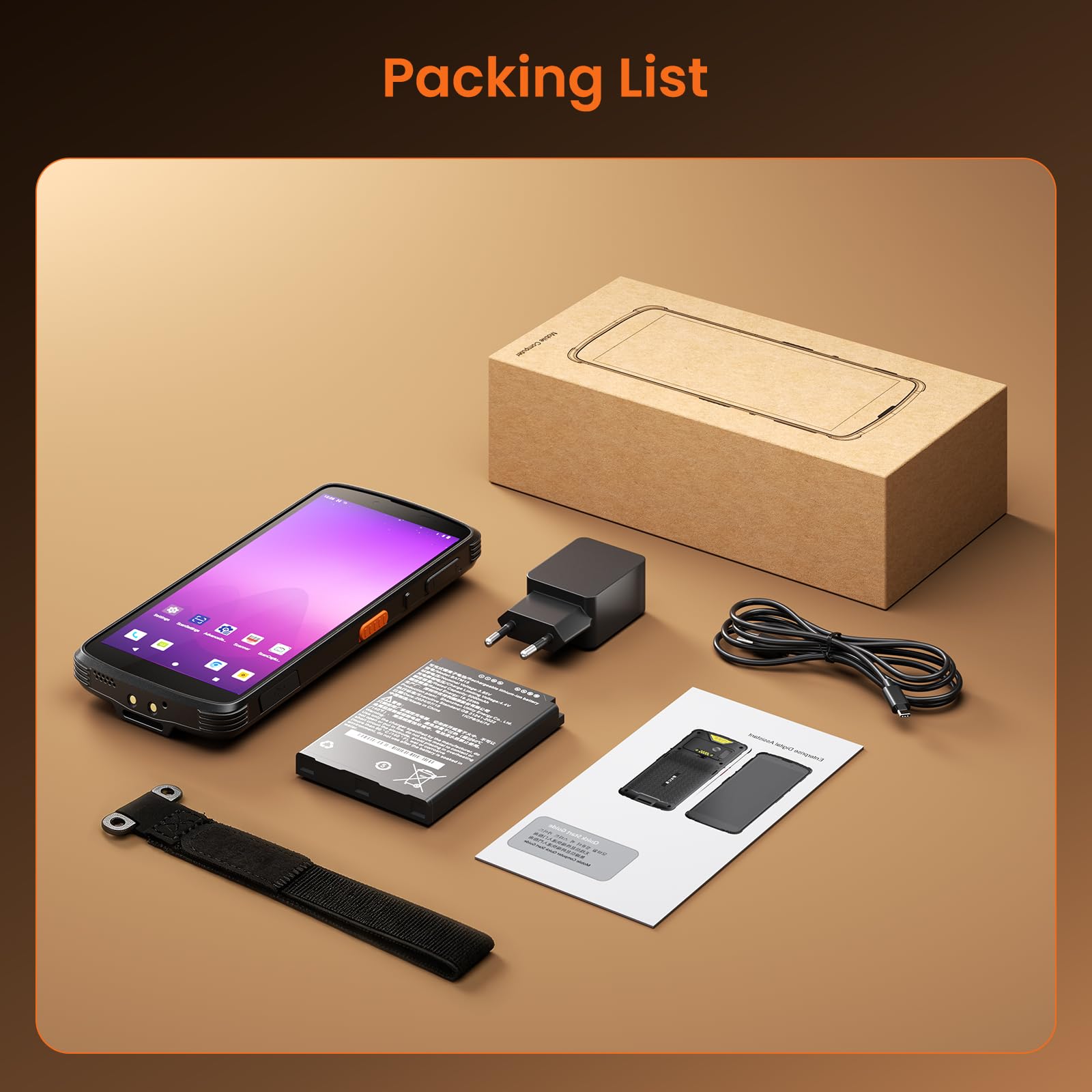 CLABEL M93 Lector de Códigos de Barras Android 14, PDA Industrial con Pantalla Táctil de 6", Terminal Portátil Computadora Móvil IP67, Escáner 1D 2D para Gestión de Almacén Logística e Inventario