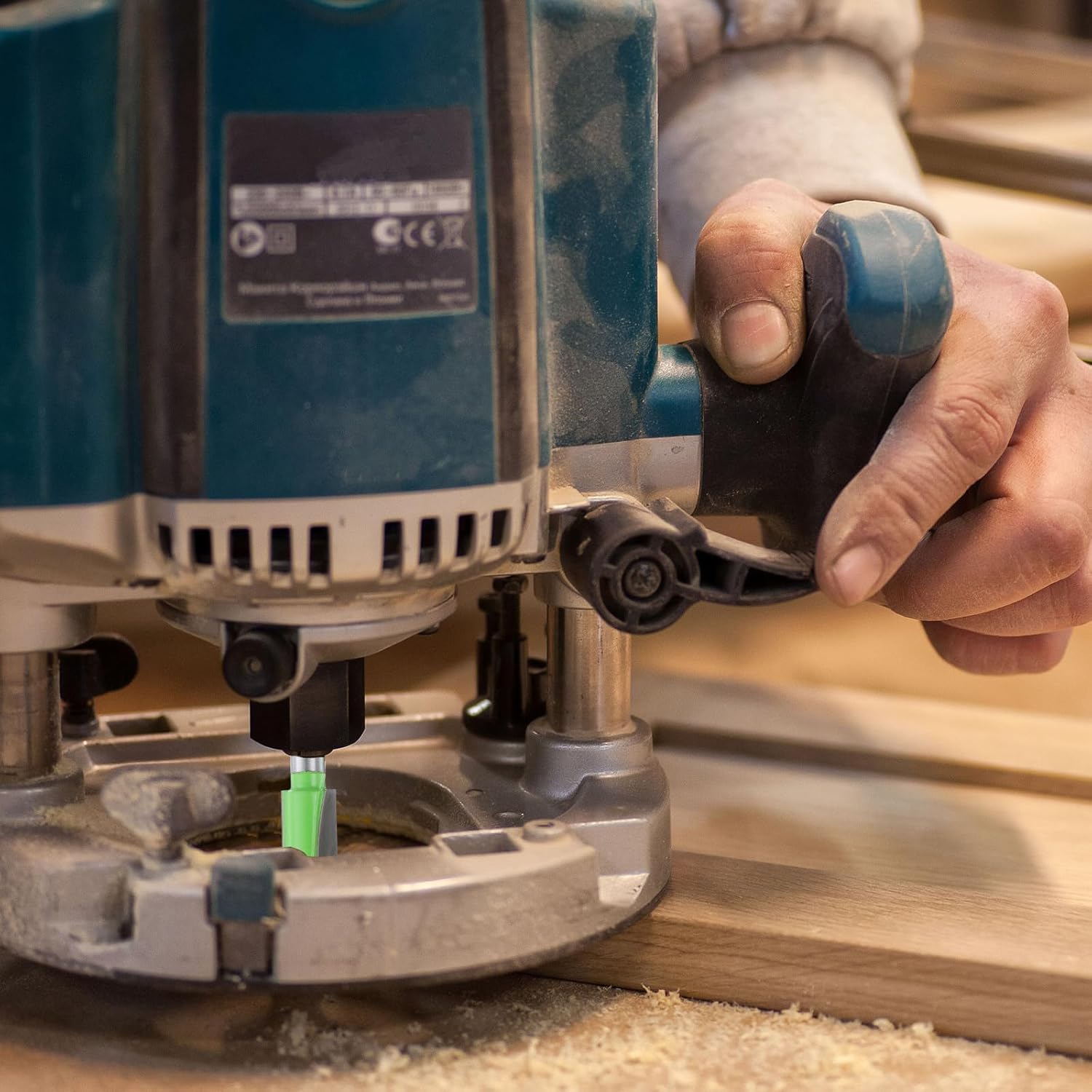 HARFINGTON Bottom Cleaning Router Bit 1/4" Shank Carbide Tipped Spoilboard Surfacing Planing CNC Mortising Bit for Slab Flattening Woodworking, 19/32" (15mm) Dia 5/8" (16mm) Depth