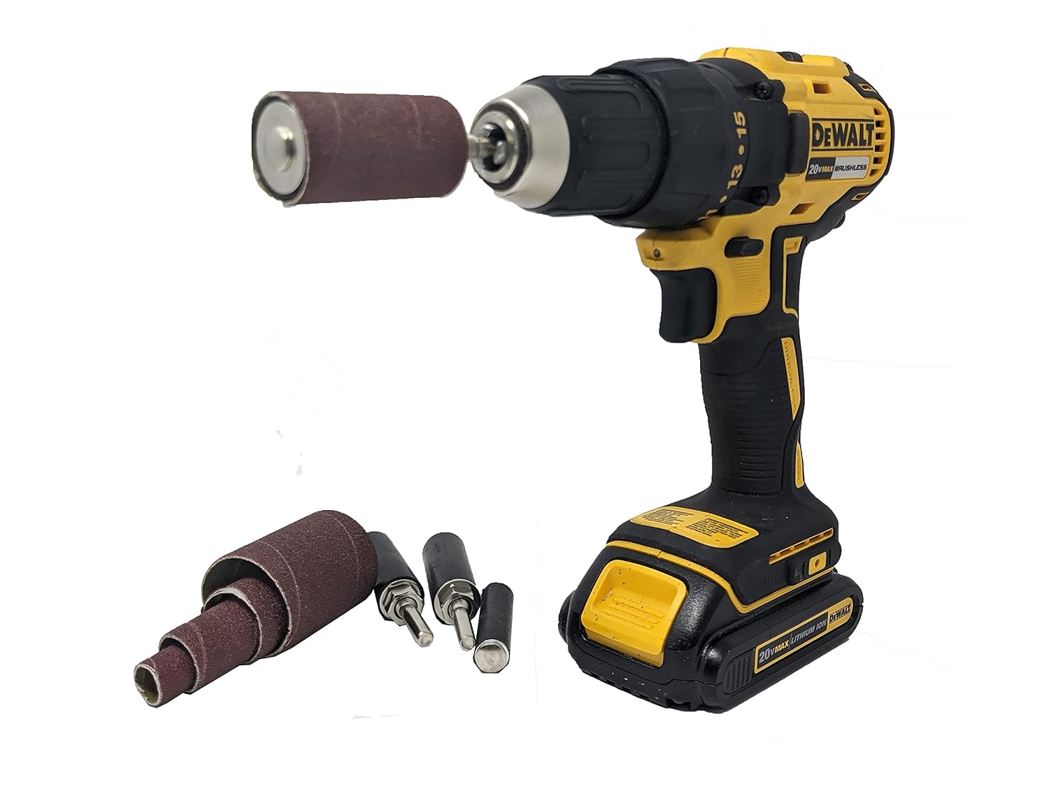 LINE10 Tools 28pk Sanding Drum and Sleeves Set, Spindle Sander Attachment for Drill and Drill-Press, Die-Grinder - Image 4