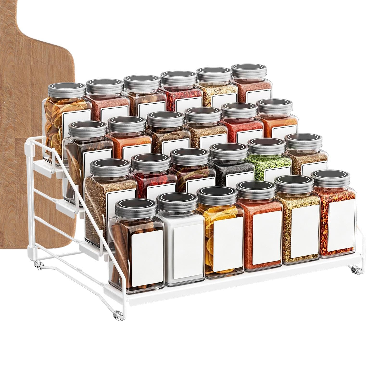 Étagère extensible réglable à 4 niveaux pour armoire de cuisine