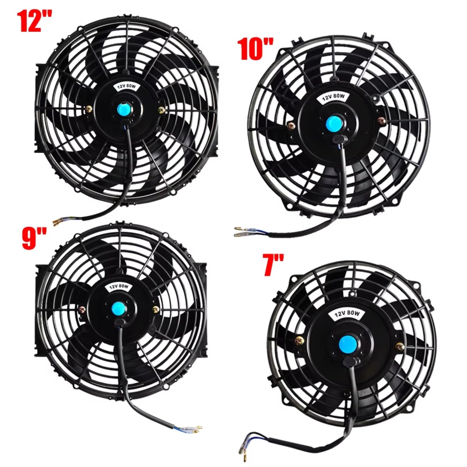Motorlüfter Elektrische Universal 12V 80W Auto Klimaanlage Elektronische Kühler Lüfter Klinge Elektrische Cool Montage Kit Kühler 7 9 10 12 ZOLL(10 inch)