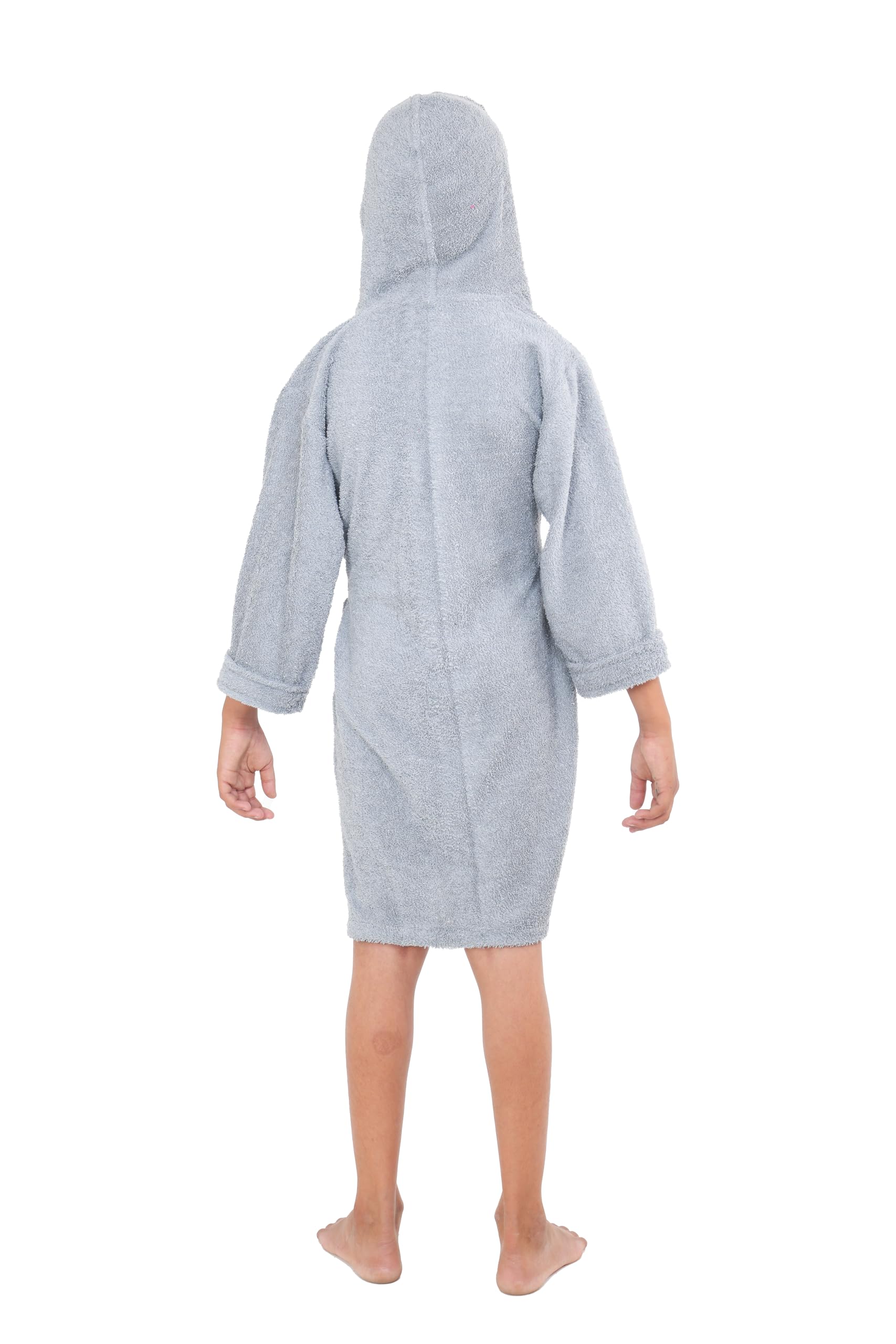 Comfortlooms Kids Bath Robe | Comfortable & Durable Cotton Bathrobe - Suitable for Birthday/Diwali/Christmas Return Gift_Kids_Heavy_Hood_250_GSM_grey_34 2