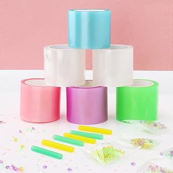 Nano Tape for Bubble Kit 6pcs Colorful Double Sided Elastic Tape for Making Crafts