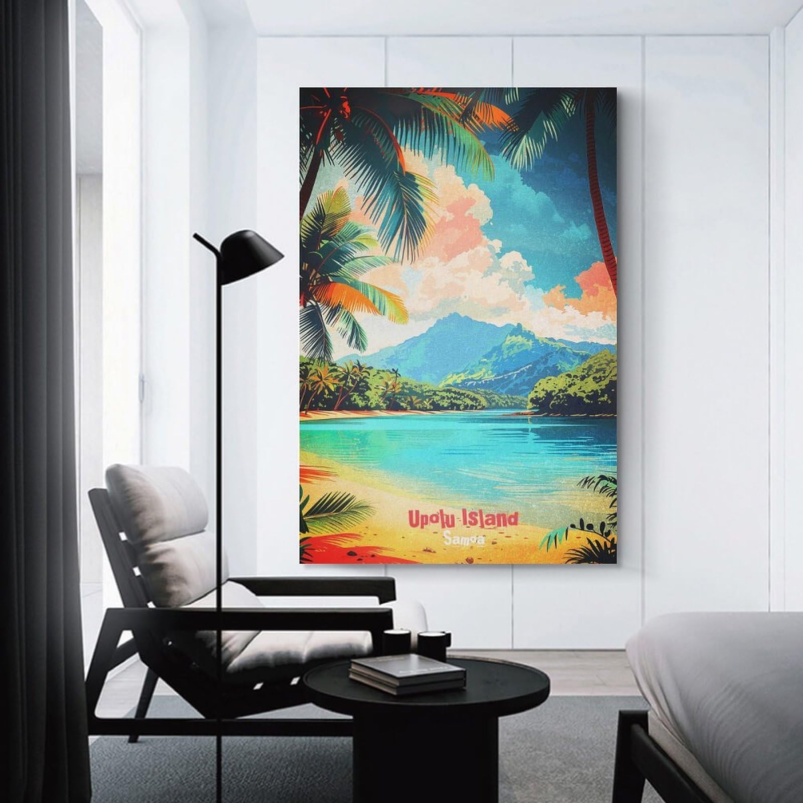 Junmoney Samoa Travel Room Decor Wall Art 08x12inch(20x30cm), for Corridors, Hallways Or Apartment Entries, Decorative Wall Art for Narrow Spaces