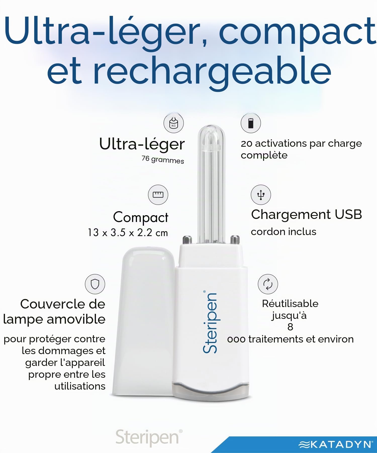 SteriPen UltraLight traveler UV purificateur d'eau, taille unique, Blanc