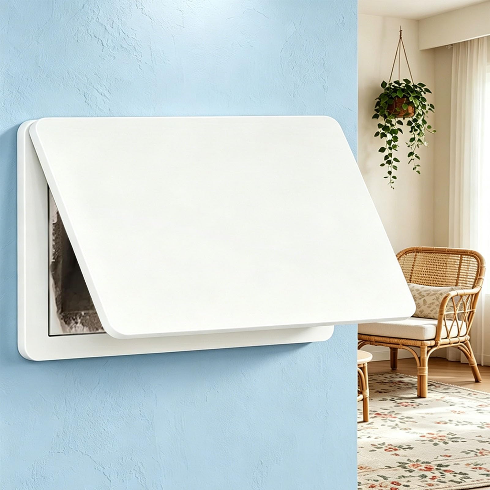 Panneau électrique blanc amovible – Armoire à fusibles rabattable, plaque de disjoncteur murale, cache les trous disgracieux, convient pour 26x18in / 65 x 45 cm