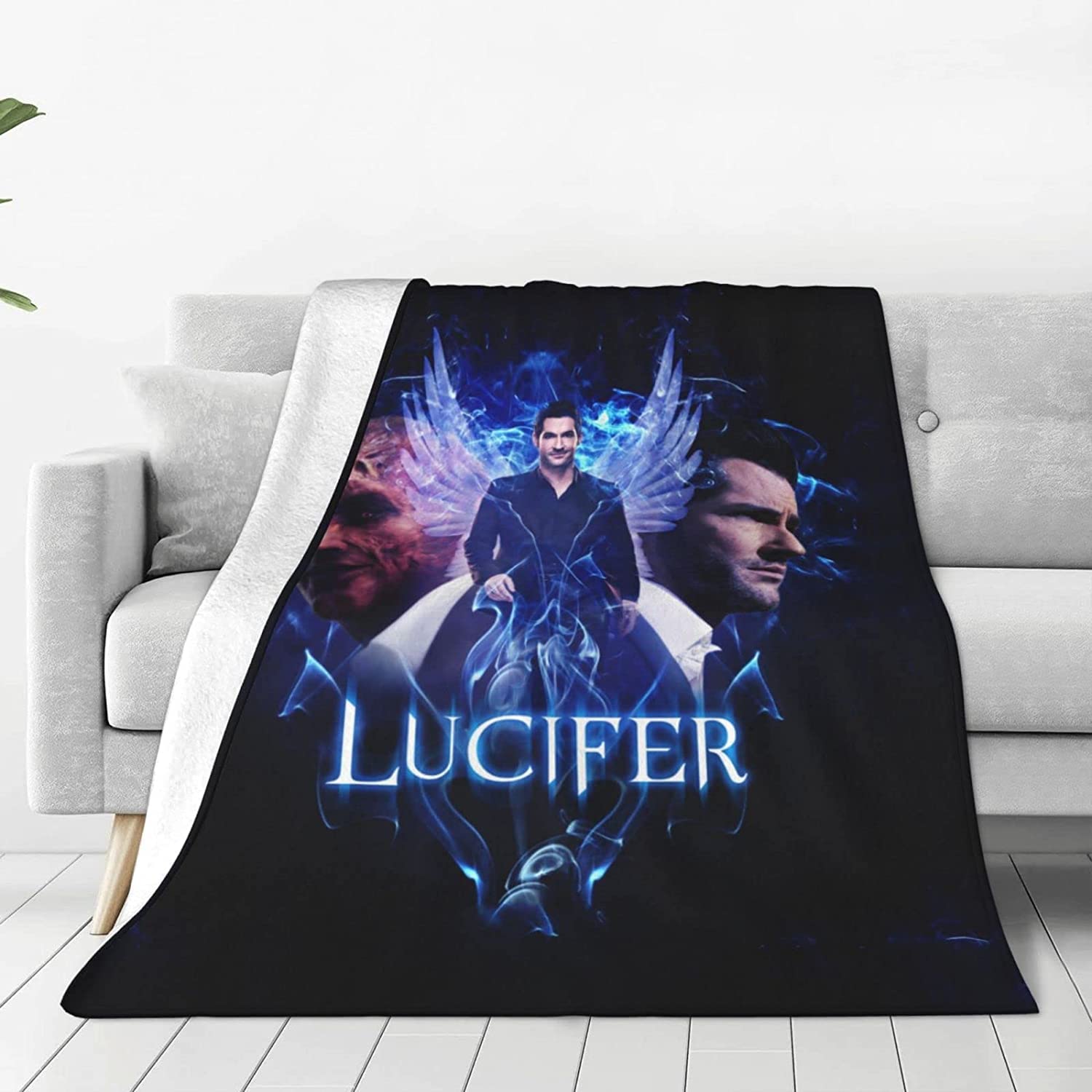 YINGD Comfortable Ultra-Soft Micro Fleece Blanket,Lucifer Fleece Blankets for Sofa Bed Travel 125CM X 100CM