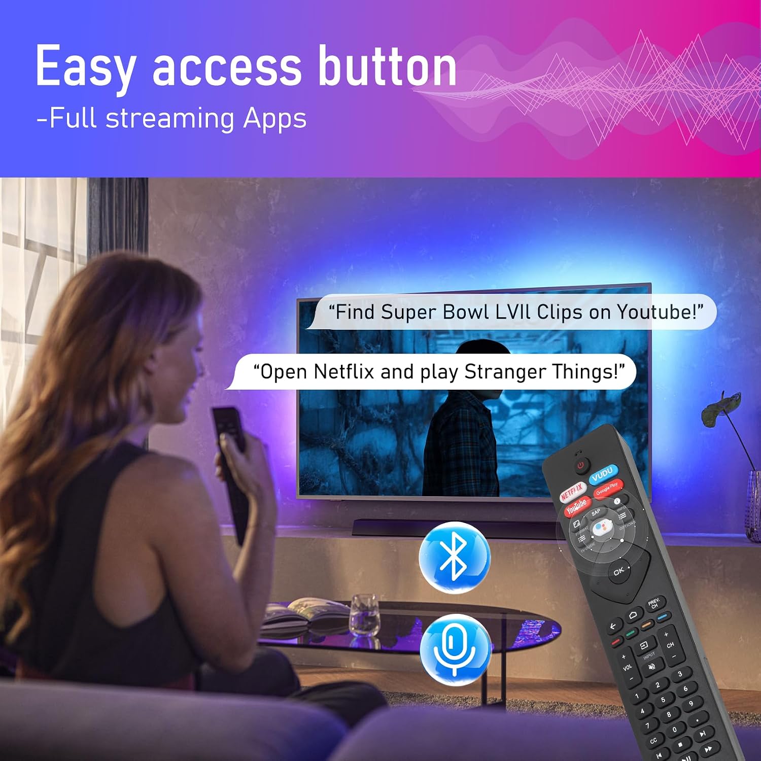 Voice Remote Control for Philip Smart TV.Universal Philip Voice Remote | Control for Philip 4K UltraHD Smart Android TV with Google Assistant .for Philips 50" 55" 65" 75" Class 5704 5504 5604 5806
