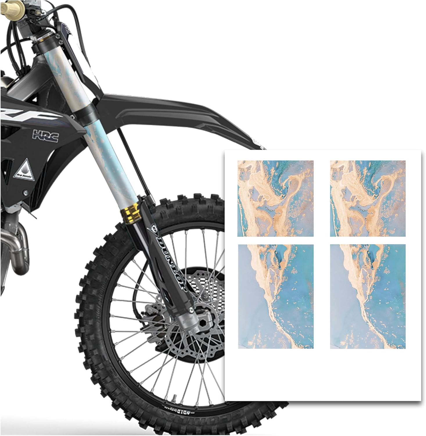 MC MOTOPARTS Front Fork Tube Wrap Vinyl Graphics Decal TT23 Compatible with MX Dirt Bike KX250F CRF250X/450X DRZ 400SM