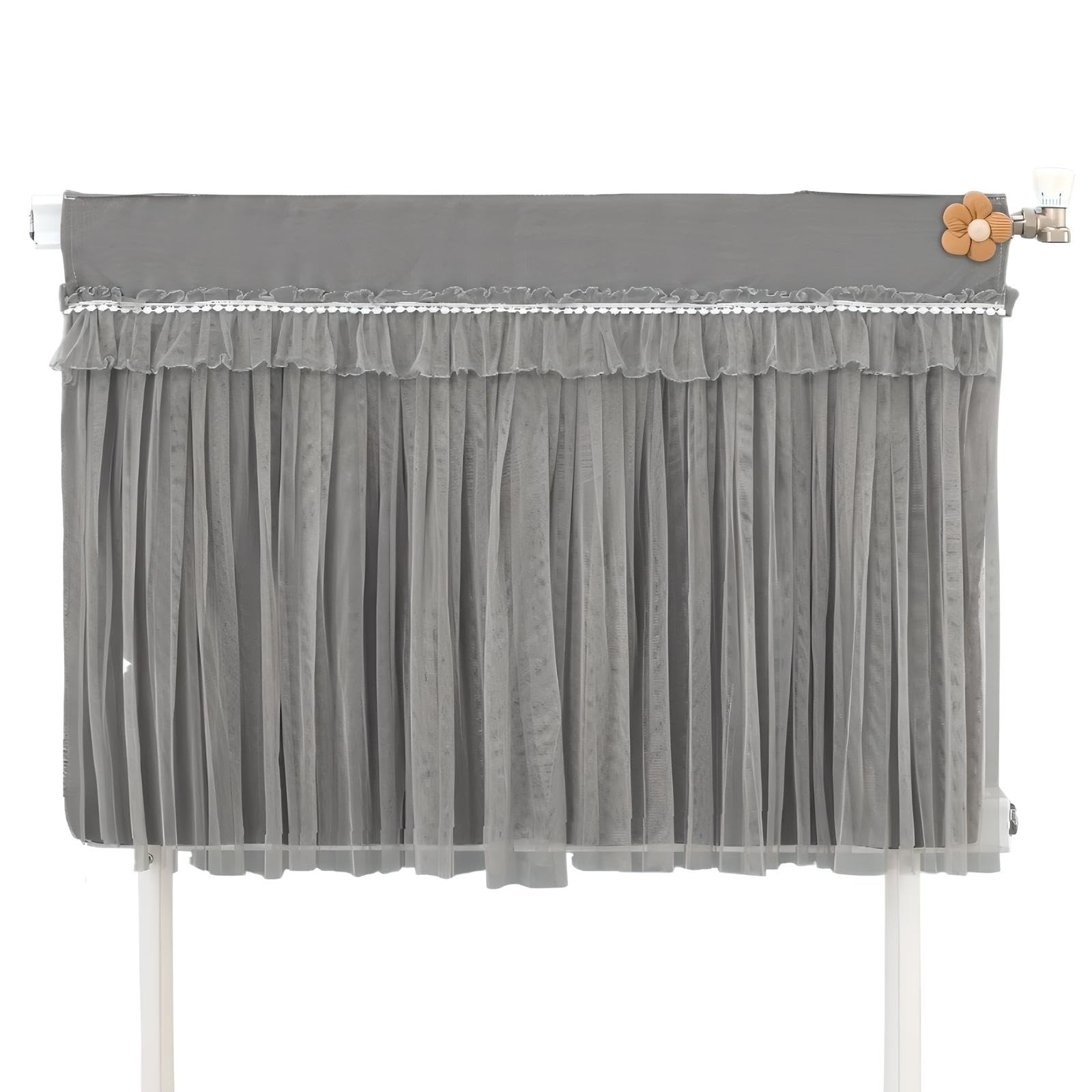 Cozomiz Heater Radiator Dust Cover Radiator Sheer Covers Heater Dust Cover for Radiator Washable Cover for Space Heater Protective Heater Cover 54" L x 4" W x 27" H Grey
