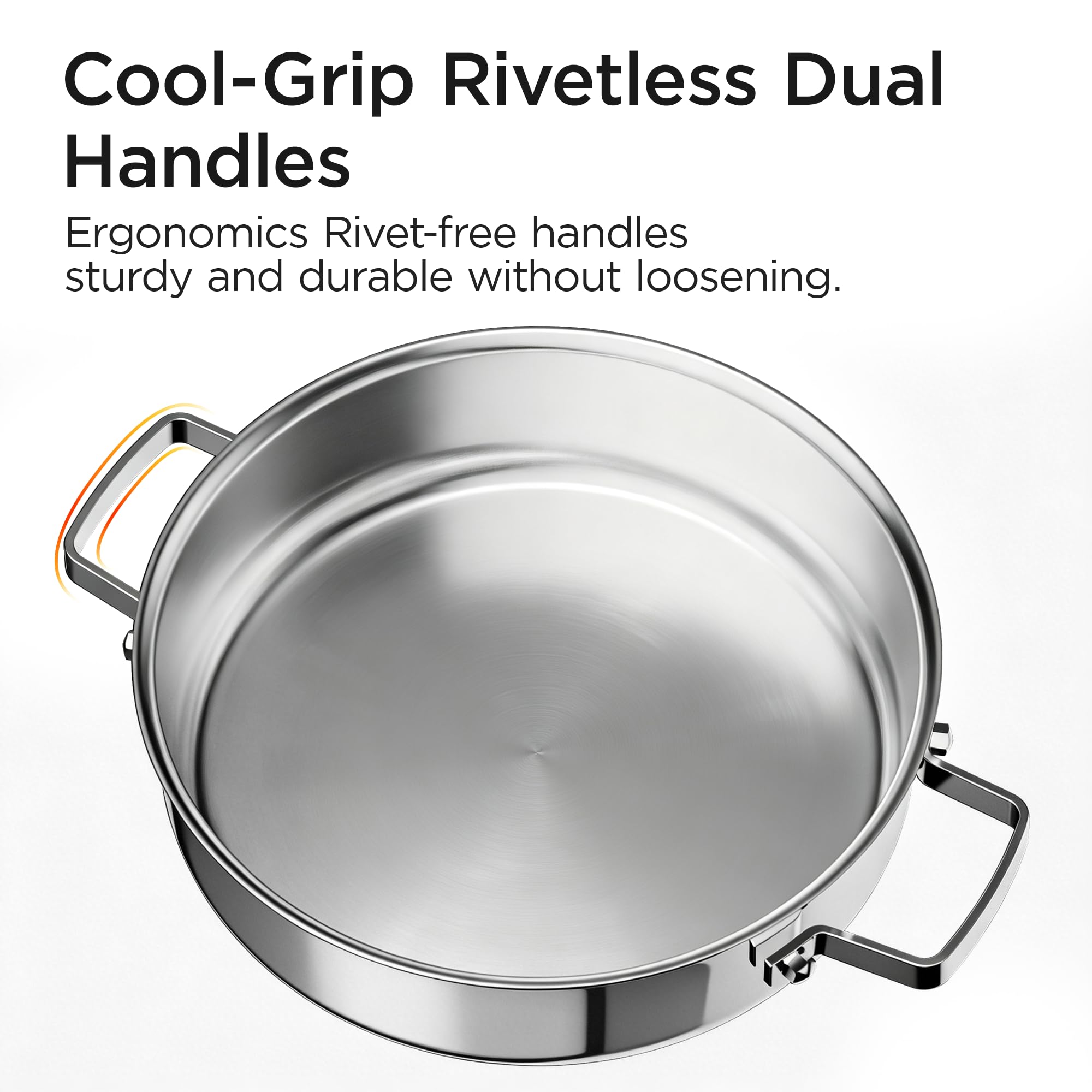 COOKER KING 5Qt Sauté Pan - Stainless Steel Braiser -4 COOKER KING 5Qt Sauté Pan - Stainless Steel Braiser -4