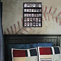 Vista 7 de VERANI Baseball Display Case - 35 Graded Sports Card Frame - Holds Cards with UV Protection Clear View Lockable Wall Cabinet for Football Basketball