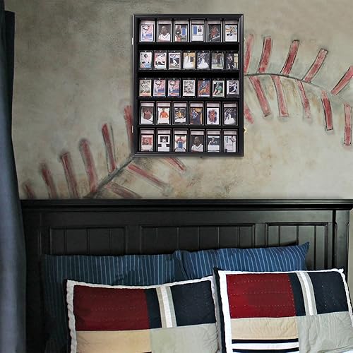 Miniatura 7 de VERANI Estuche de exhibición de tarjetas de béisbol  Marco de exhibición de tarjetas deportivas con 35 grados  Sostiene tarjetas deportivas con