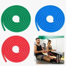 3 Roll Resistance Tube Bands, Heavy Duty Exercise Bands Light Medium Heavy, 10ft Long Latex Workout Tubing for Strength Training, Lower Pilates, Home Gym Fitness