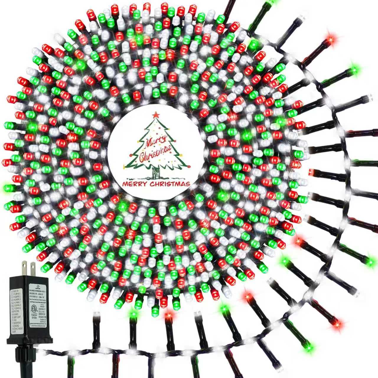 800 LED Christmas Tree Lights, Flowing Twinkling Cluster Lights Outdoor