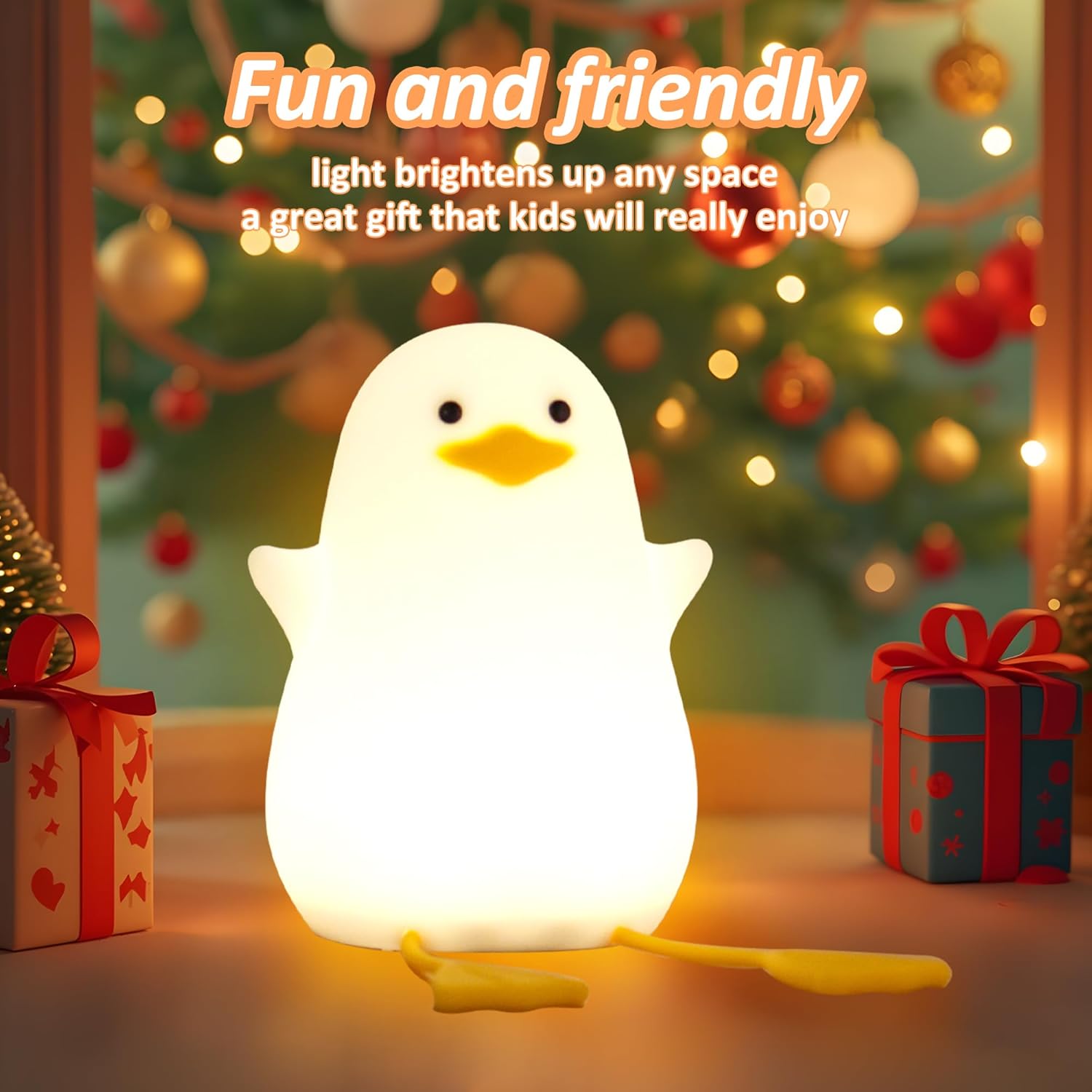 Anywin Duck Night Light, Cute Ducks Gifts, Squishy Silicone Animal Night Lamp for Nursery Bedside with Dimmer & Rechargeable, Gifts for Birthday Holiday Valentine's Day Mothers' Day