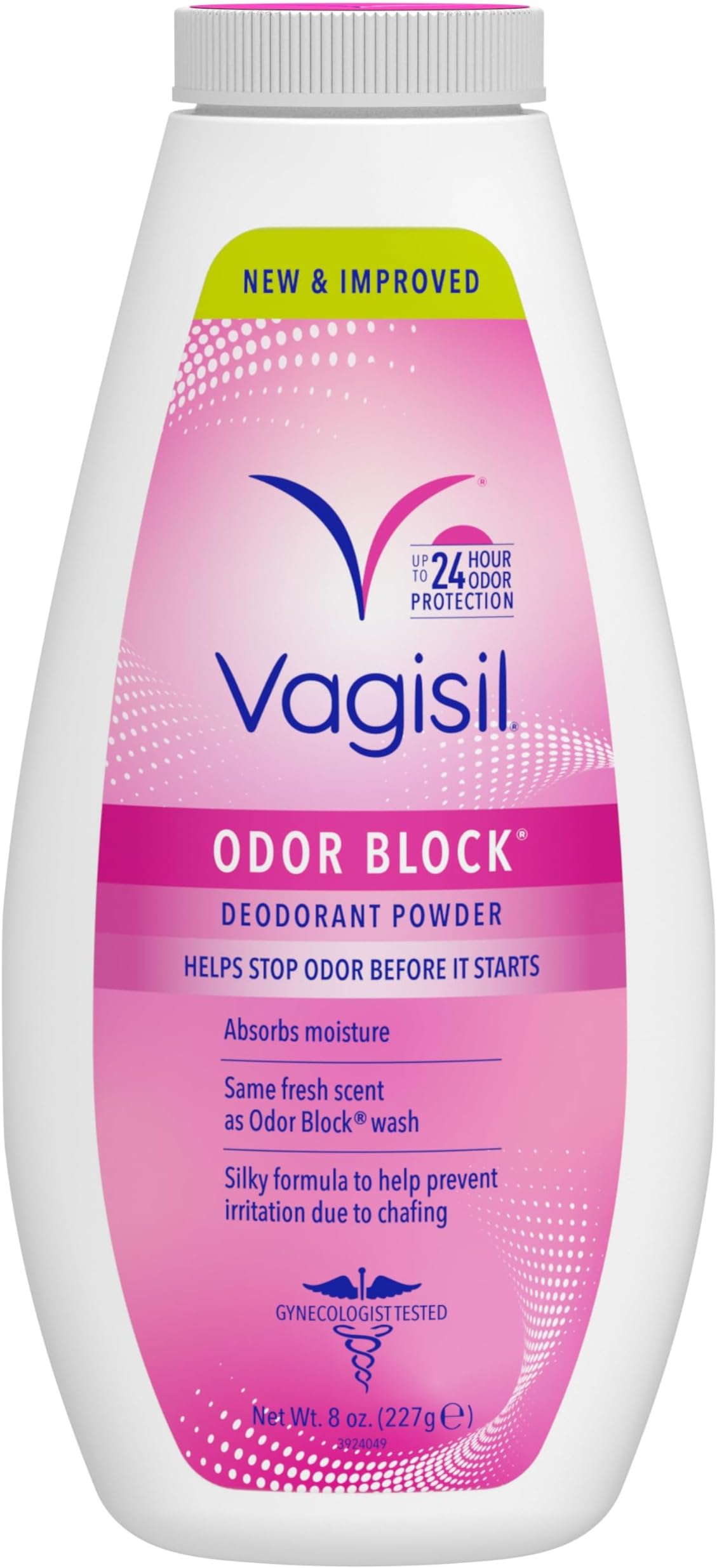 Vagisil Odor Block Deodorant Powder for Women, Helps to Prevents Chafing, Talc-Free, 8 Ounce (Pack of 1)
