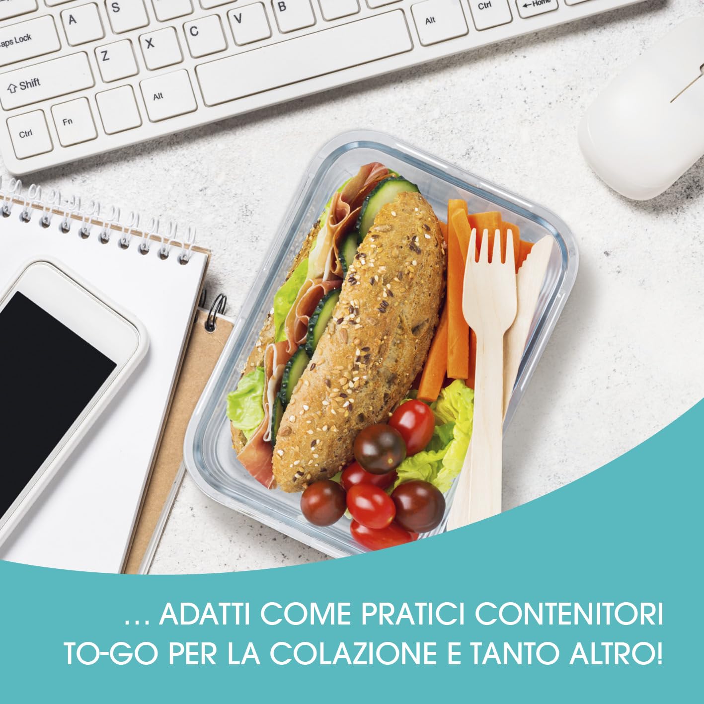 GOURMETmaxx Barattoli di vetro per la conservazione degli alimenti Klick-it Set di 4 | Perfetti per lavastoviglie, microonde, forno e congelatore | Ermetici e a prova di perdite