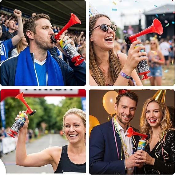 3 Pcs Air Horn, Handheld Fog Horn for Sporting Events, Fan Cheering Set with Portable Airhorn Design, Compact Size for Easy Storage and Transport
