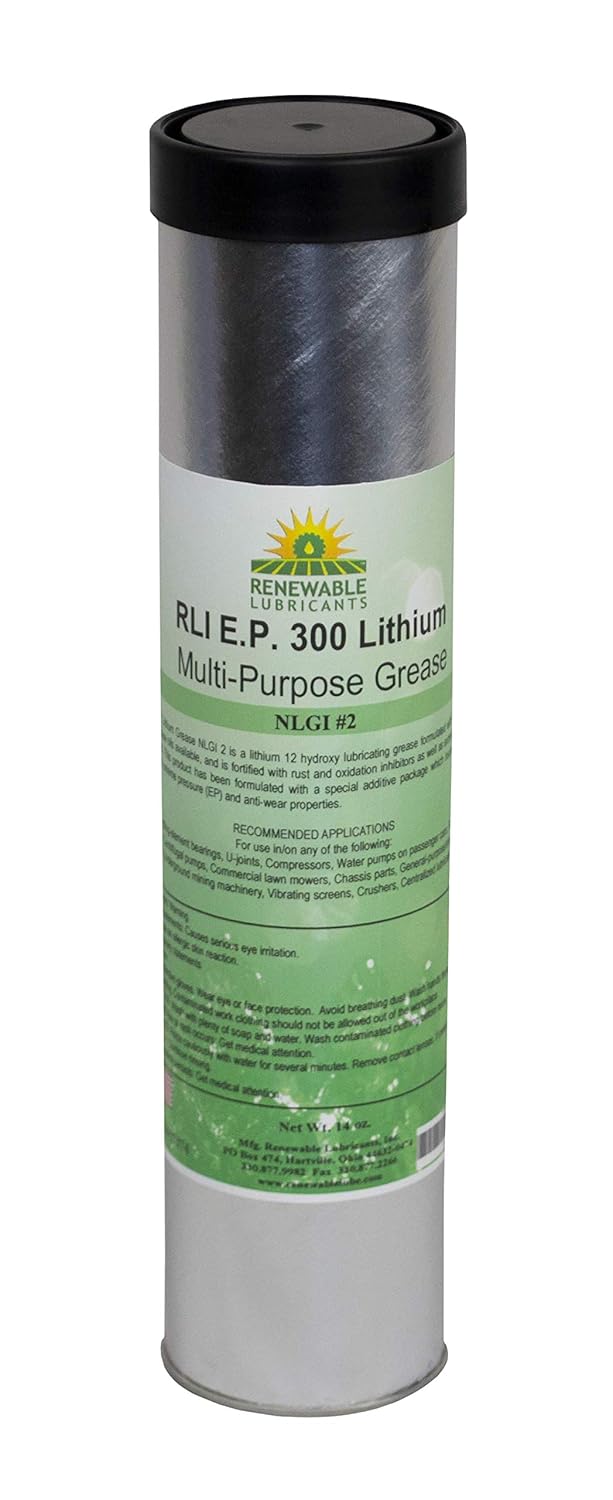 Renewable Lubricants EP 300 Lithium NLGI 2 Multipurpose Grease, 14 oz