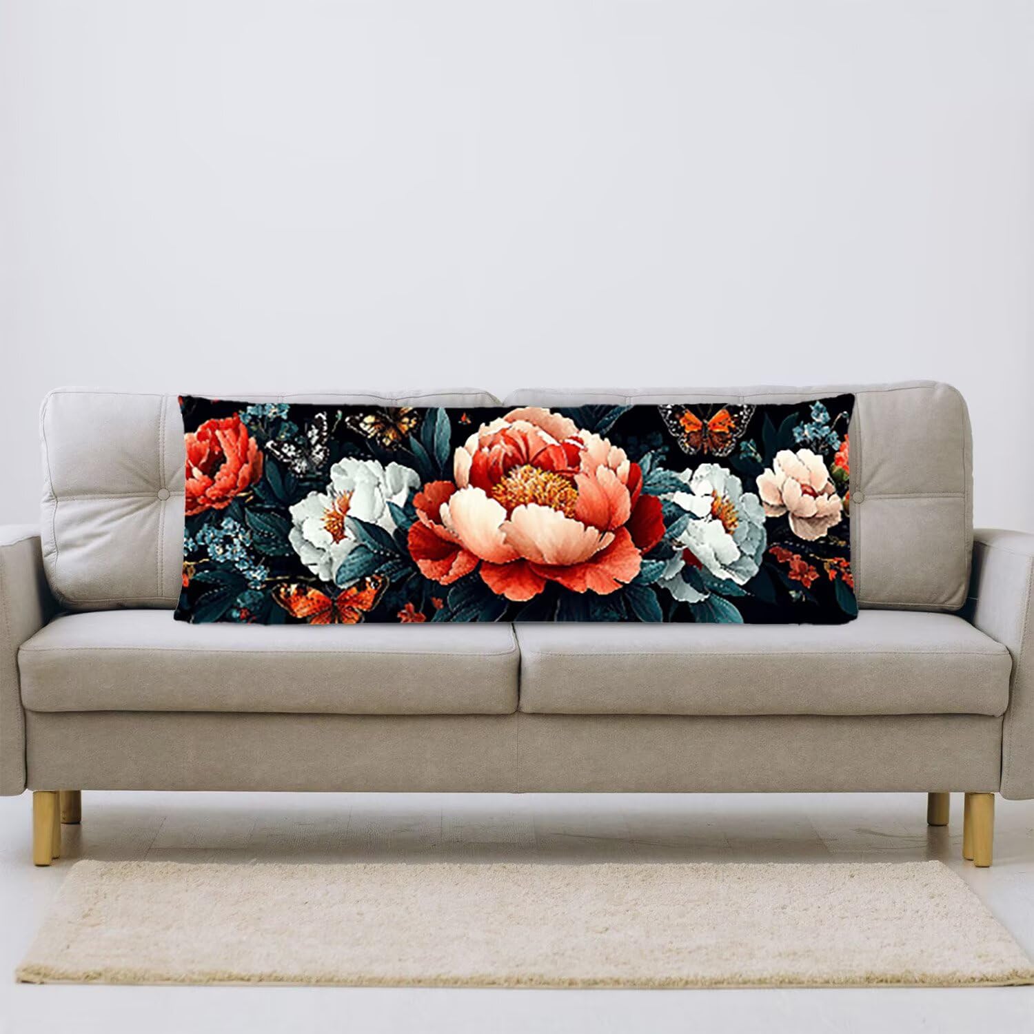 Poduszka na ciało 60 x 180 cm, dekoracyjna poszewka na poduszkę z zamkiem błyskawicznym, na pościel, sofę, długie poszewki na poduszki dla dorosłych, kobiet w ciąży i dziewcząt, poduszka do spania na