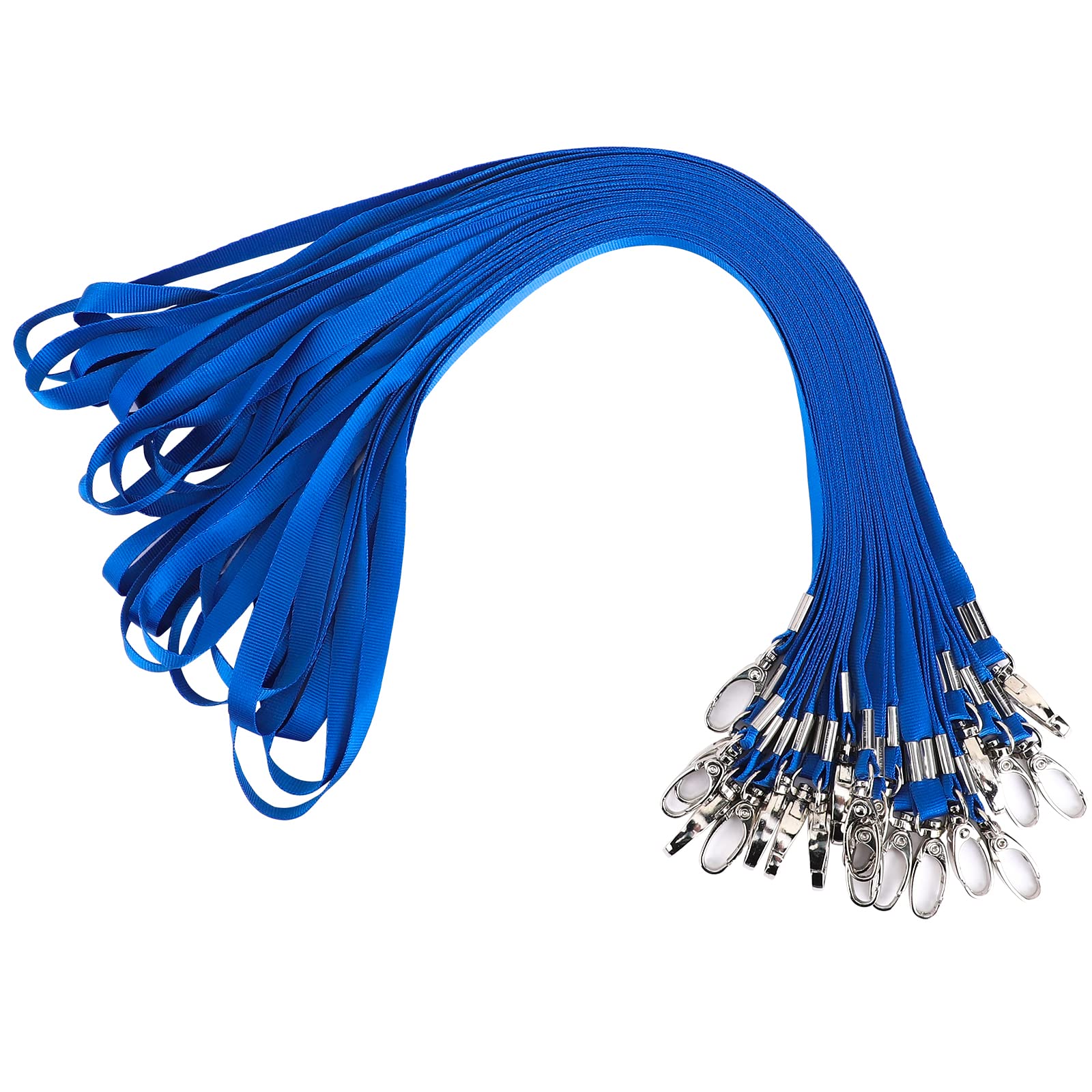 Segus Cordino da Collo Blu 20 Pezzi Laccio con Fibbia Metallica Girevole Lanyards in Imitazione di Nylon Accessori Portabadge