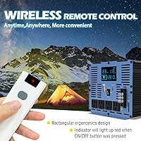 Vista 3 de Inversor de corriente de onda sinusoidal pura 3000 W, 12 V CC a 110 120 V CA con 4 salidas de CA, puertos USB duales, puerto tipo C, bloques