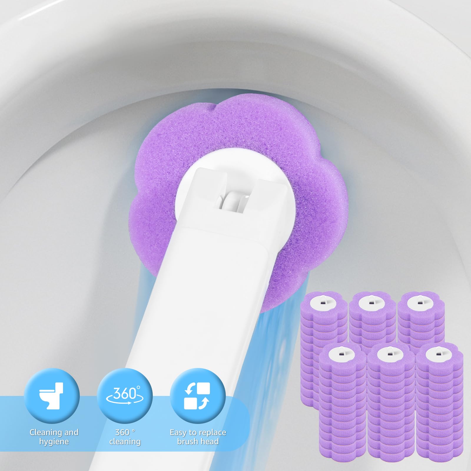 72 stuks wegwerp toiletborstelnavulling, spons, toiletborstel