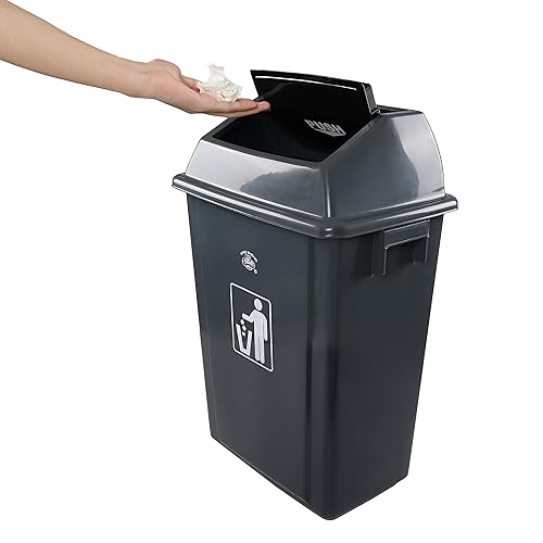 Miniatura 4 de Gainhope - Juego de 4 cubos de basura grandes de 13 galones para cocina, para interiores, exteriores o comerciales, color gris