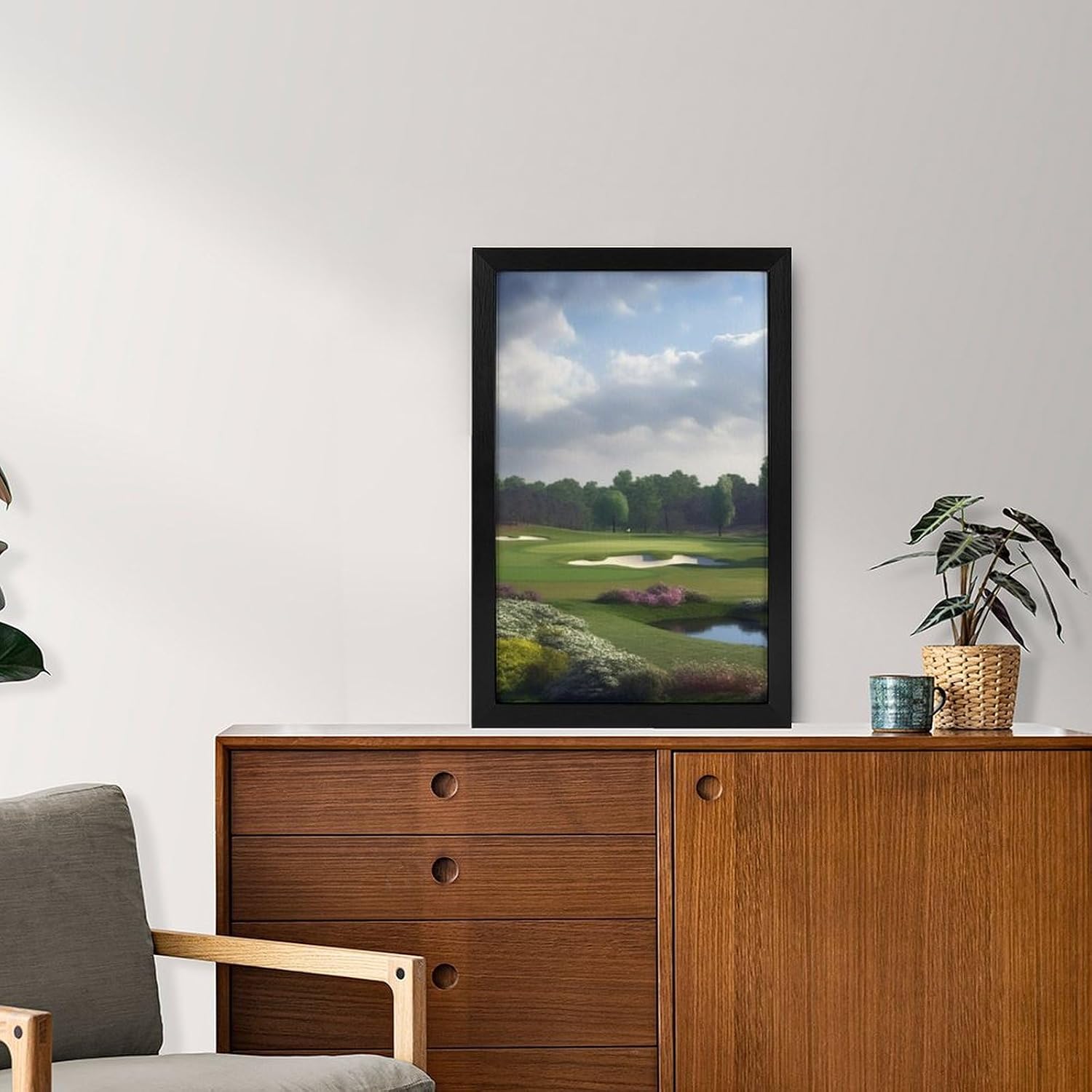 TecLikcL Personalized Modern Prints for Home Decorations, Canvas Golf Course Art Pictures for Hanging Wall, Decor Frame Painting Black for Living Room, Bedroom, Bathroom 12x18inch(30x45cm)