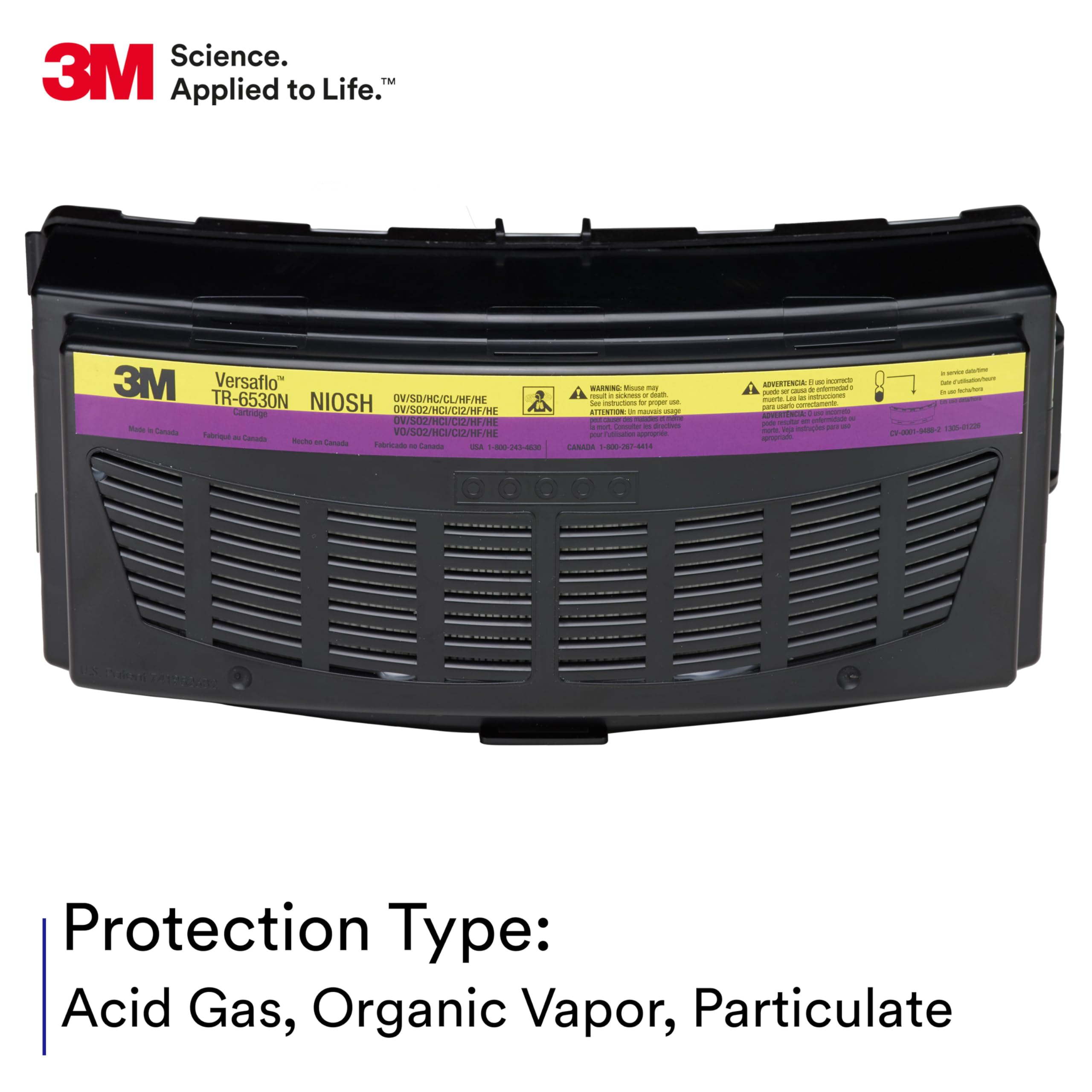 Organic vapor Gas de ácido//hepa láser tr-6530 N, para TR-600/800 Papr (Pack de 5)