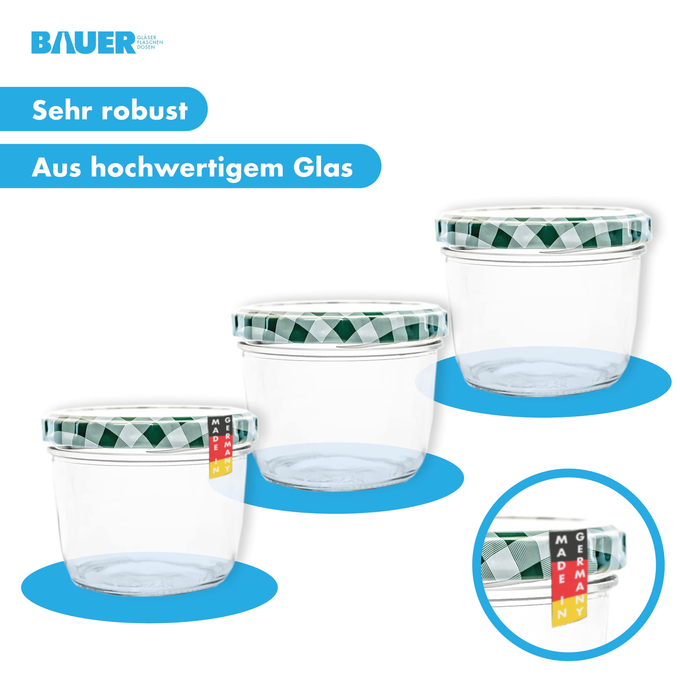 gouveo Set di 24 barattoli per salsa da 300 ml con coperchi a vite dorati - Barattoli per la conservazione con tappi a vite TO82 per marmellate, miele, salse e spezie (EGS300G