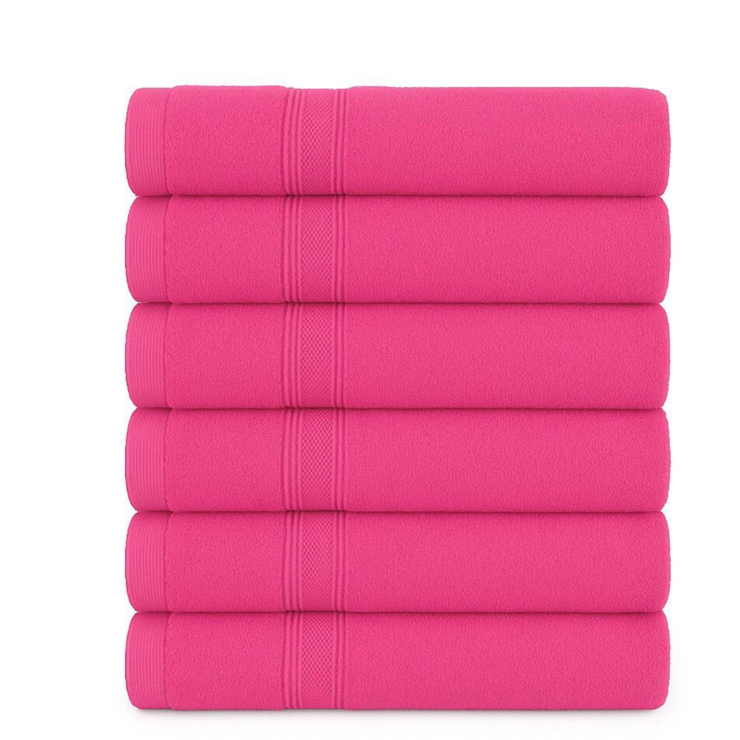 Diamond Tex Bathroom Towel Set of 6 (2 Bath Towels 2 Hand Towels 2 Face Cloths) Quick Dry Soft Absorbent Shower Towels with Hanging Loop 100% Cotton 6000GSM Towels โ image 1