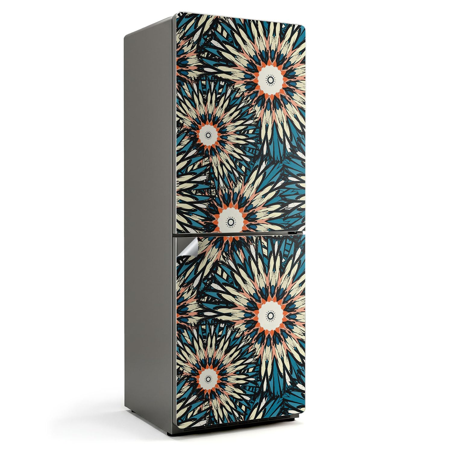 Protection contre les dégâts de frigo et sticker floral auto-adhésif
