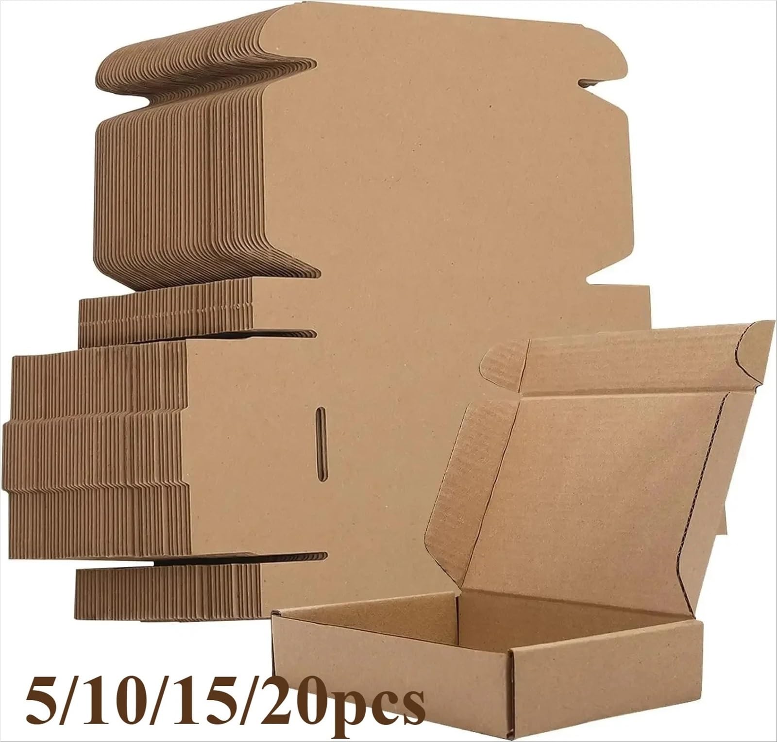 Versand Faltschachtel 5–20 Stück braune Versandkartons aus Wellpappe | Kraftpapier-Verpackungsbox for den Versand(25x20x7cm,30pcs)