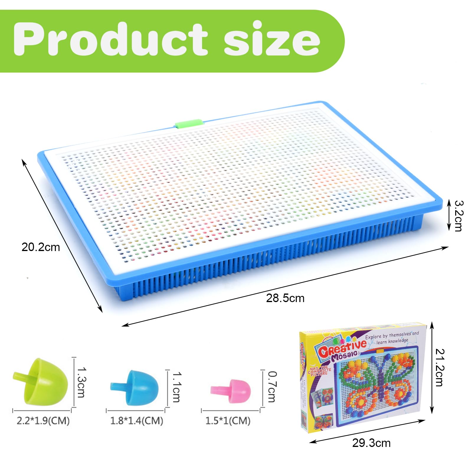 Holz Mosaik Steckspiel Für Kinder Ab 2 Jahren - Kreativitäts-Spielzeug Mit Pilzzapfen