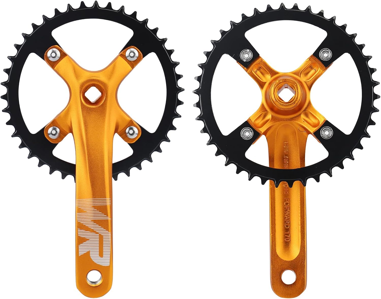 WEEROCK Mountain Bike Crankset Aluminium Alloy 1 Piece/Single 42T Charing Crank Set with 170mm Arm 104 BCD, Compatible with Single Speed Bicycle and 6/7/8/9/10/11 Speeds MTB Bike