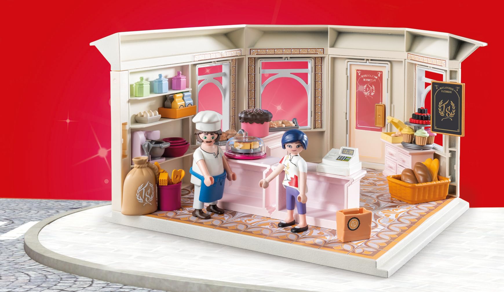 PLAYMOBIL Miraculous | francuska piekarnia | zabawka od 4 lat | prezent dla dzieci | wspiera kreatywność i odgrywanie ról | piekarnia do odtwarzania i interaktywne funkcje gry | 71863
