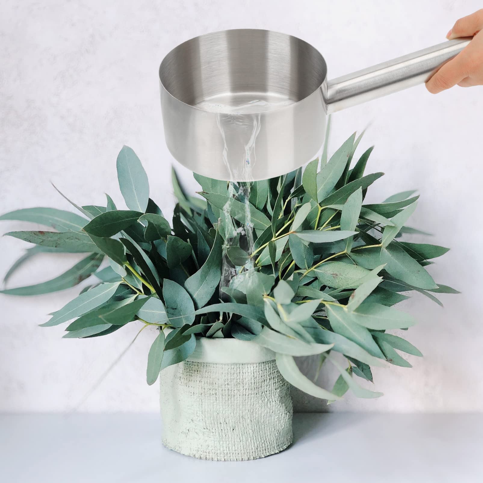 Alipis Cucharón de Agua Inoxidable 304 Mango Largo Multiusos para Cocina y Práctico y Resistente para Riego y Sopa