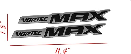Miniatura 2 de 2 placas de identificación Vortec Max para puerta con emblema 3D para camión SS 6.0 de 6.0 litros (plateado-negro)